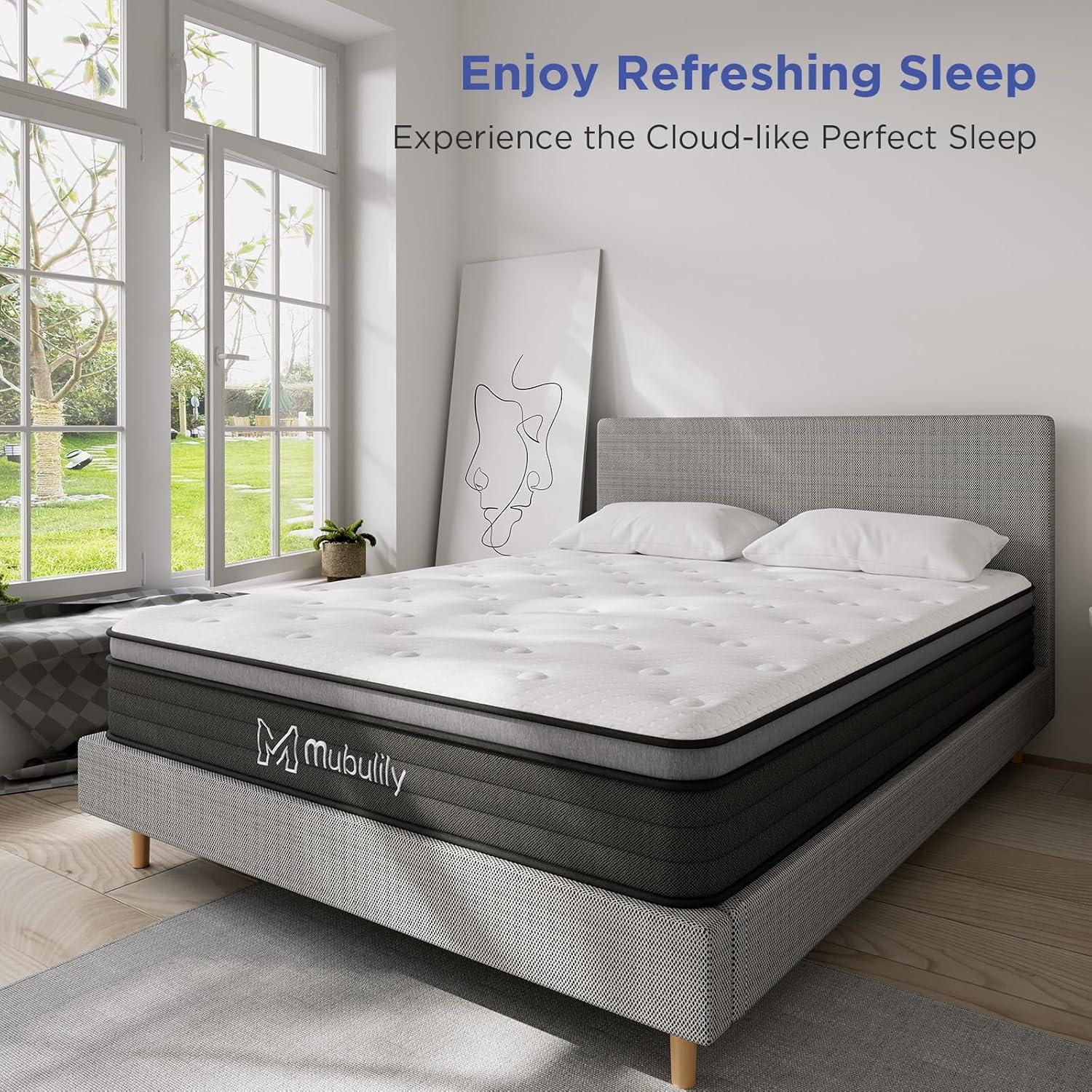 Mubulily 12'' Medium Gel Memory Foam Mattress