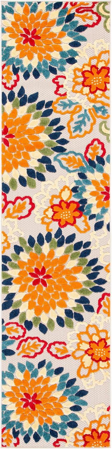 Cabana CBN391 Loomed Indoor Runner Rug - Ivory/Orange - 2'2"x7' - Safavieh