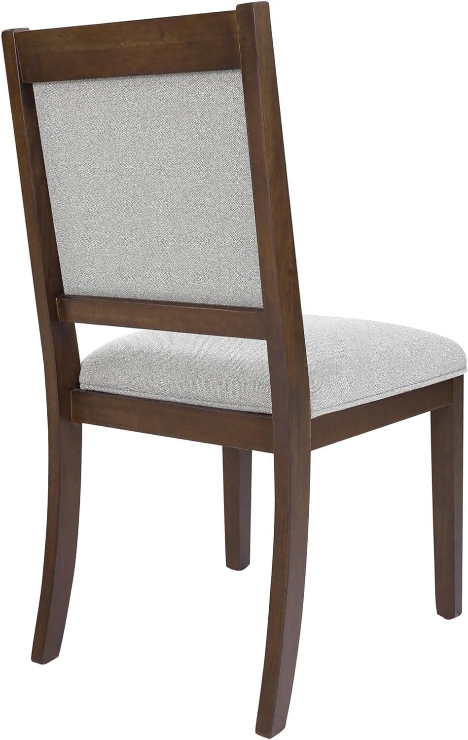 HomePop Set of 2 Open Back Upholstered Wood Frame Dining Chairs Gray: Polyester, Spot Clean, 300lb Capacity