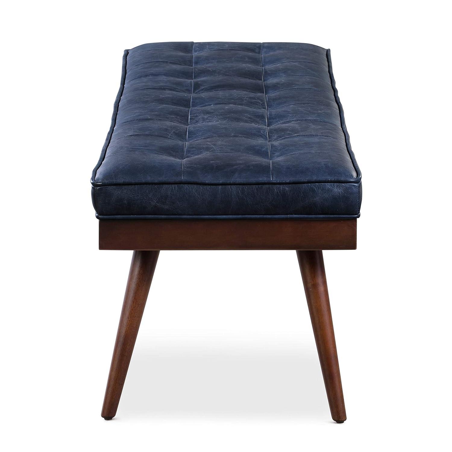 Athan Full-Grain Italian Genuine Leather Bench