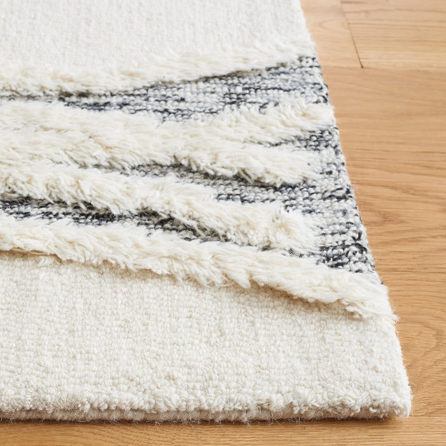 Dakota Fields Jacobo Hand Tufted Wool/Cotton Geometric Rug in Brown/Ivory