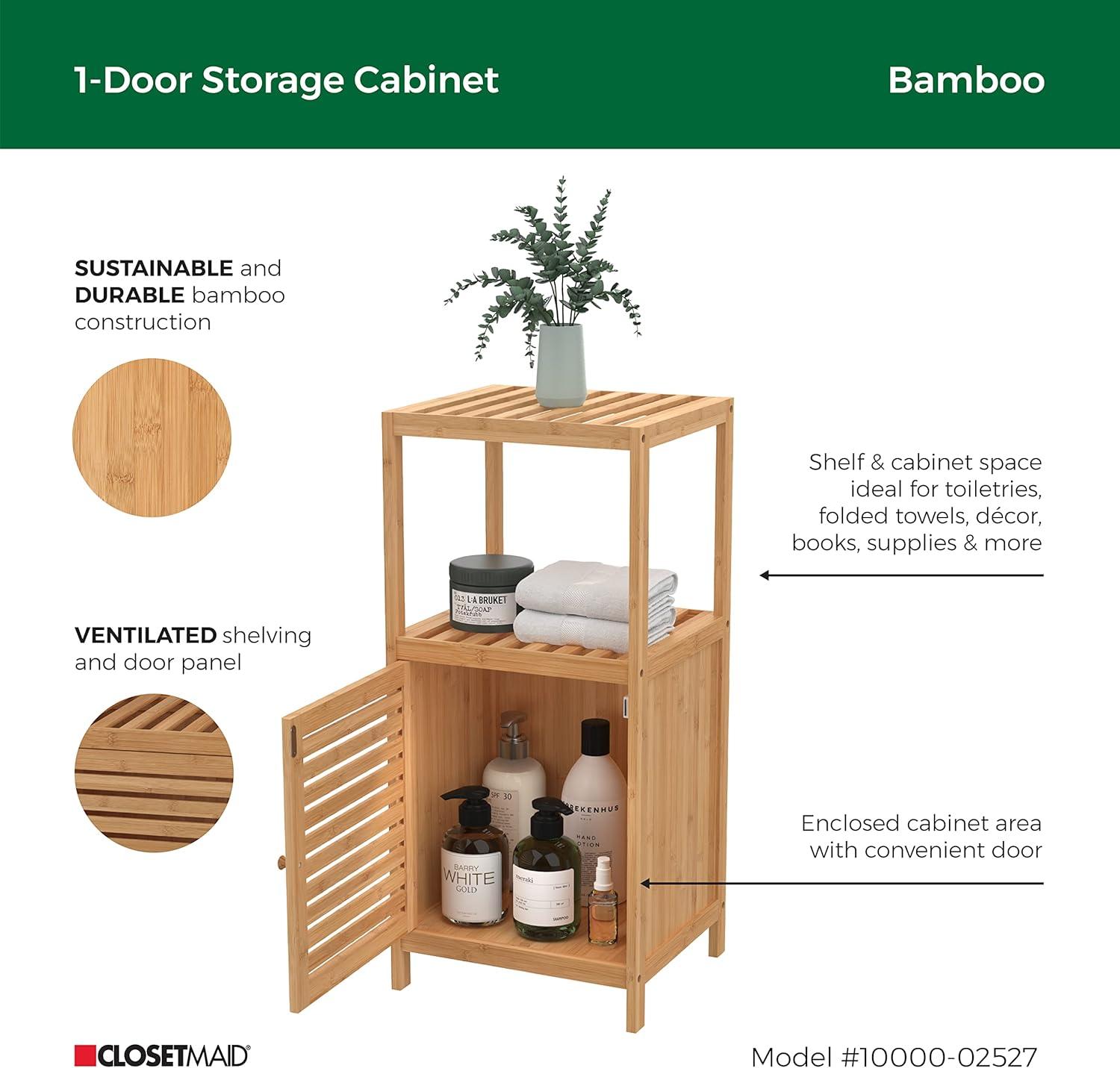 Bamboo 1-Door Storage Cabinet