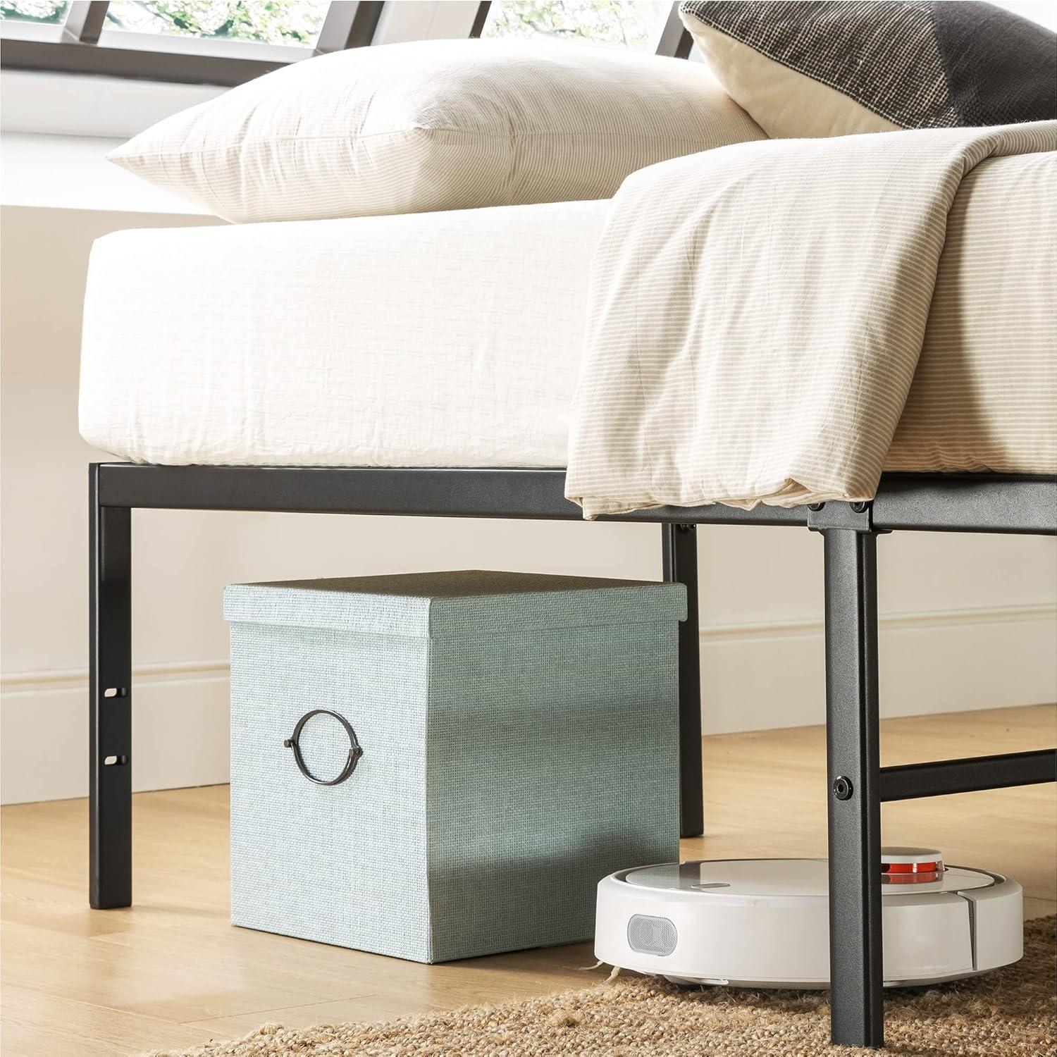 Best Price Mattress 16 Inch Metal Platform Bed Frame, Heavy Duty Steel Slats, Black, Full (SPSC-16BK-F)