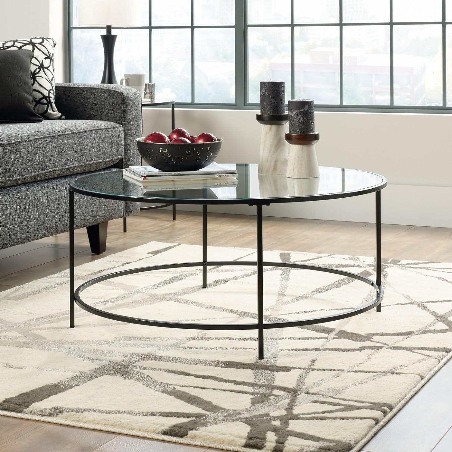 Sauder International Lux Round Coffee Table, Satin Gold