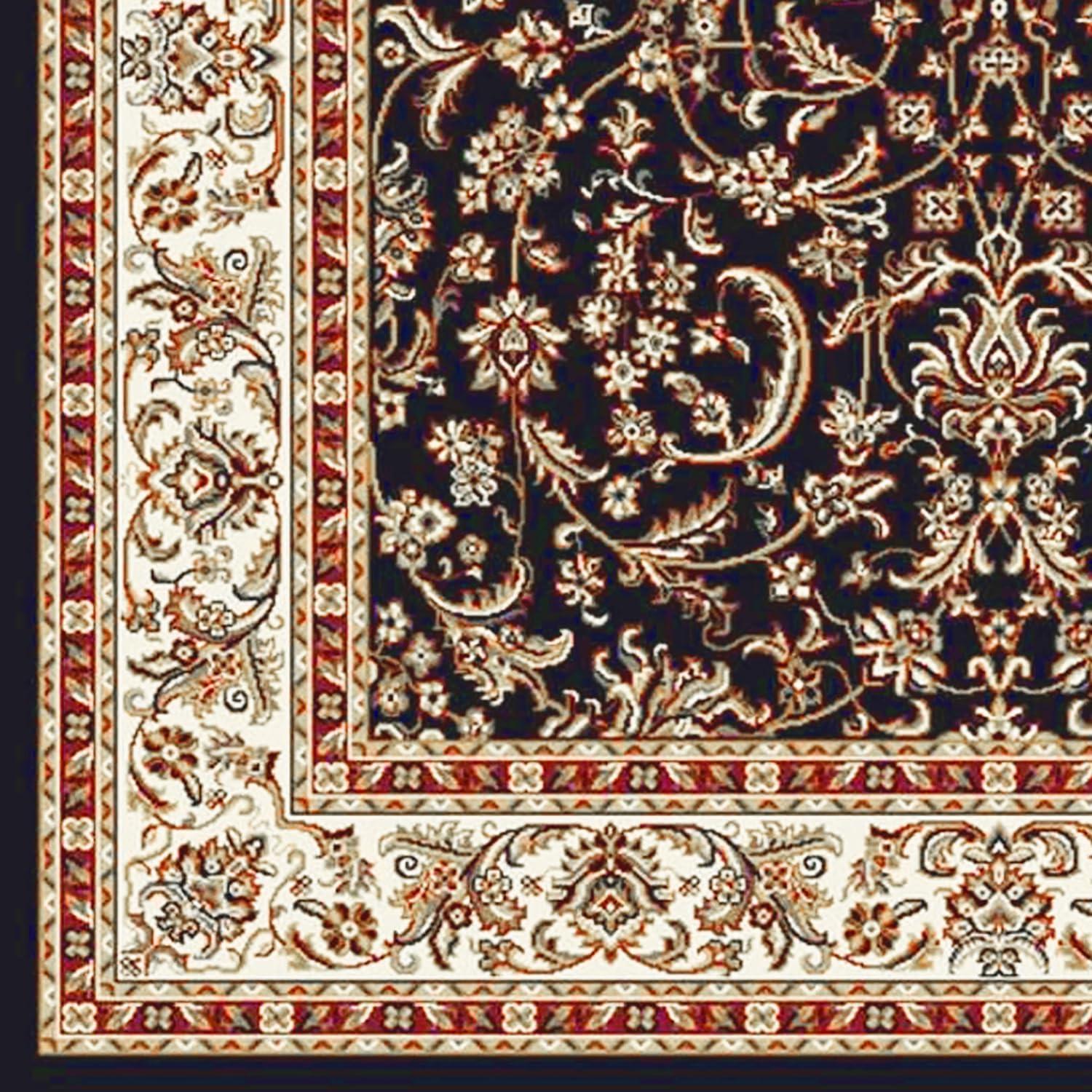 Radici Usa Noble Area Rug 1318 Traditional Black Bordered Medallion 5' 3" x 5' 3" Round