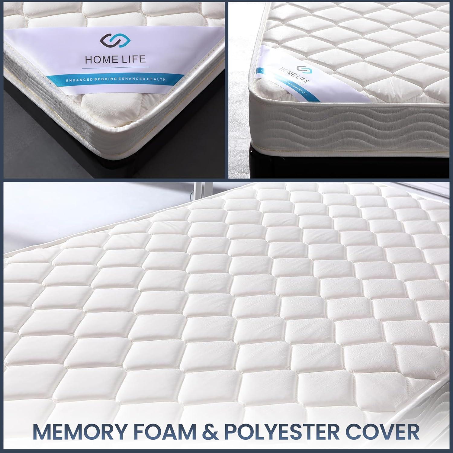 Twin White Innerspring Mattress with Memory Foam