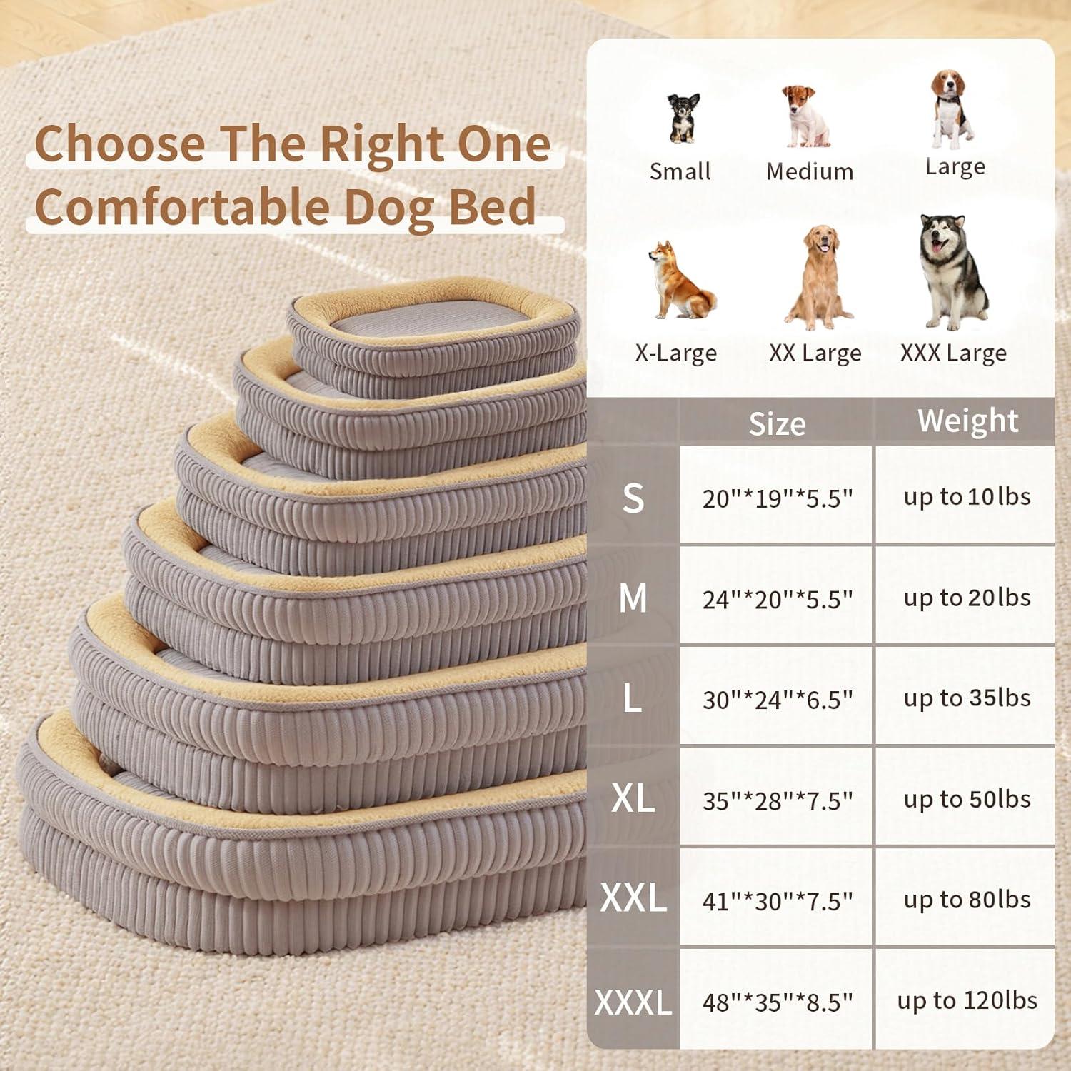 Dog Bed for Puppy, Oval Cat Beds, Pet Couch Bed with Four Sided Bolster