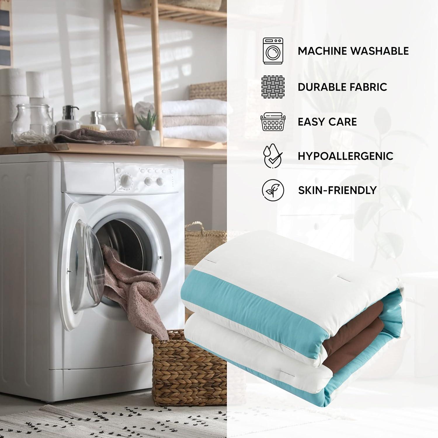 Chic Home 10-Piece Pink Color Block Comforter Bed in a Bag, Queen