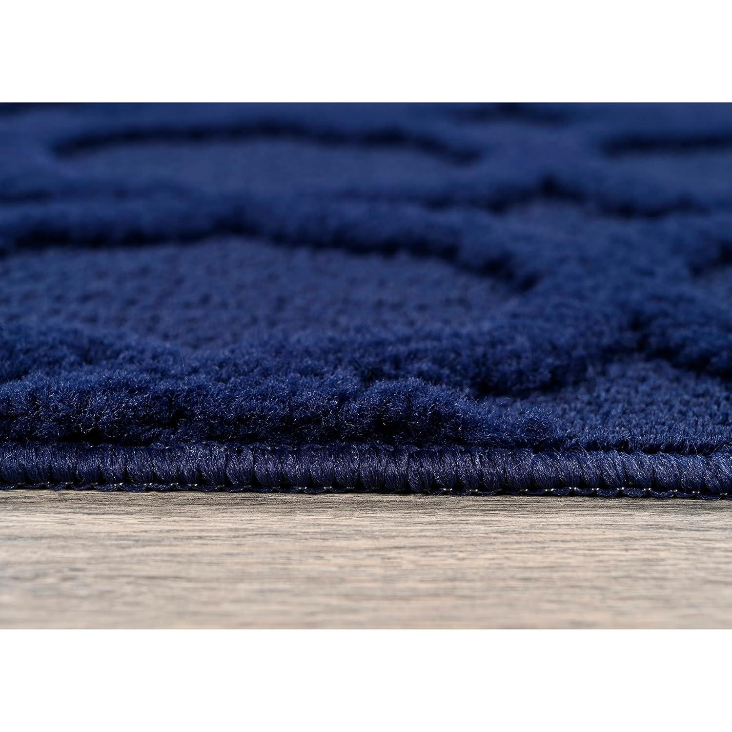 Garland Rug Garden Trellis Polypropylene Navy Square Indoor/Outdoor Area Rug, 6' x 6'