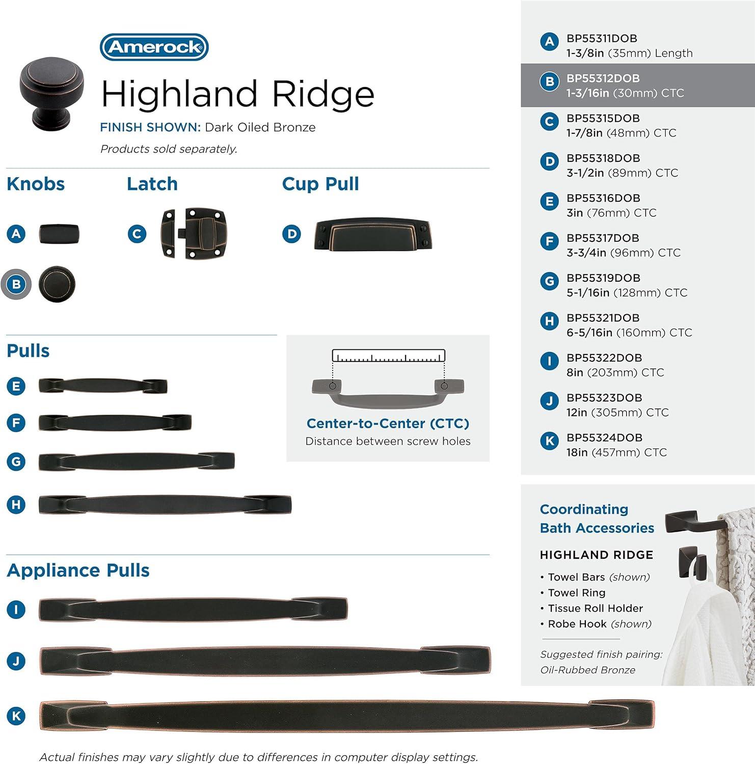 Amerock Highland Ridge Cabinet or Furniture Knob