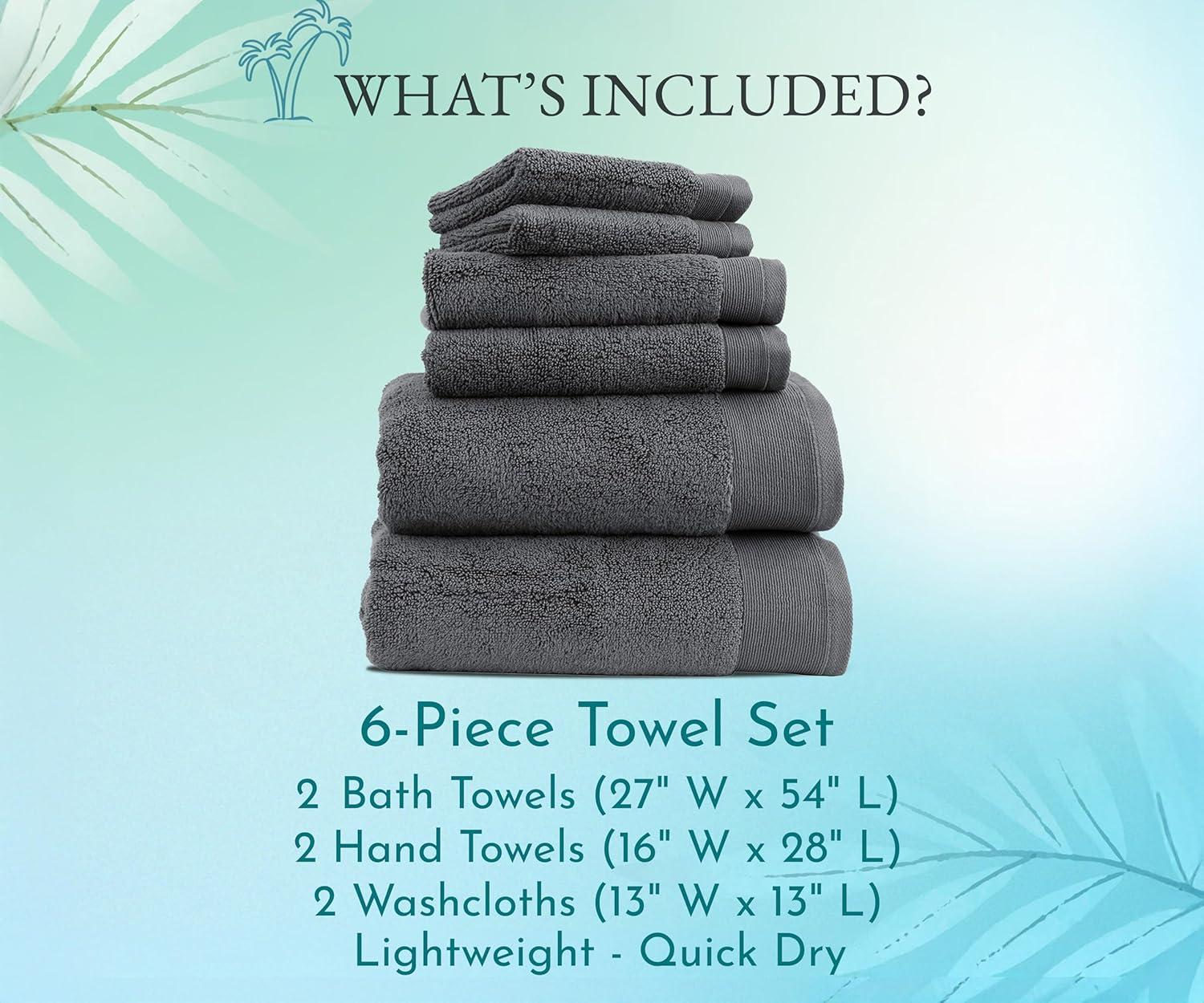 Hand Towels - 6-Pack, Softest 100% Cotton by California Design Den - Navy Blue, Six-Pcs Hand Towels