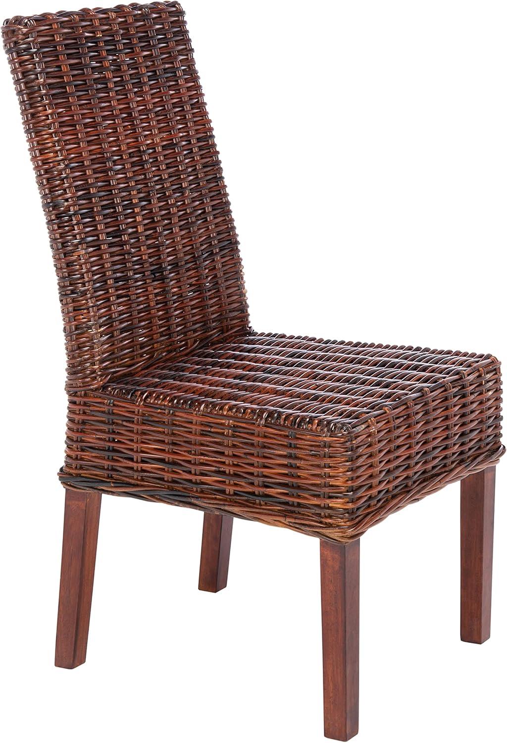 Sanibel 18''H Rattan Side Chair (Set of 2) - Antique Walnut - Safavieh