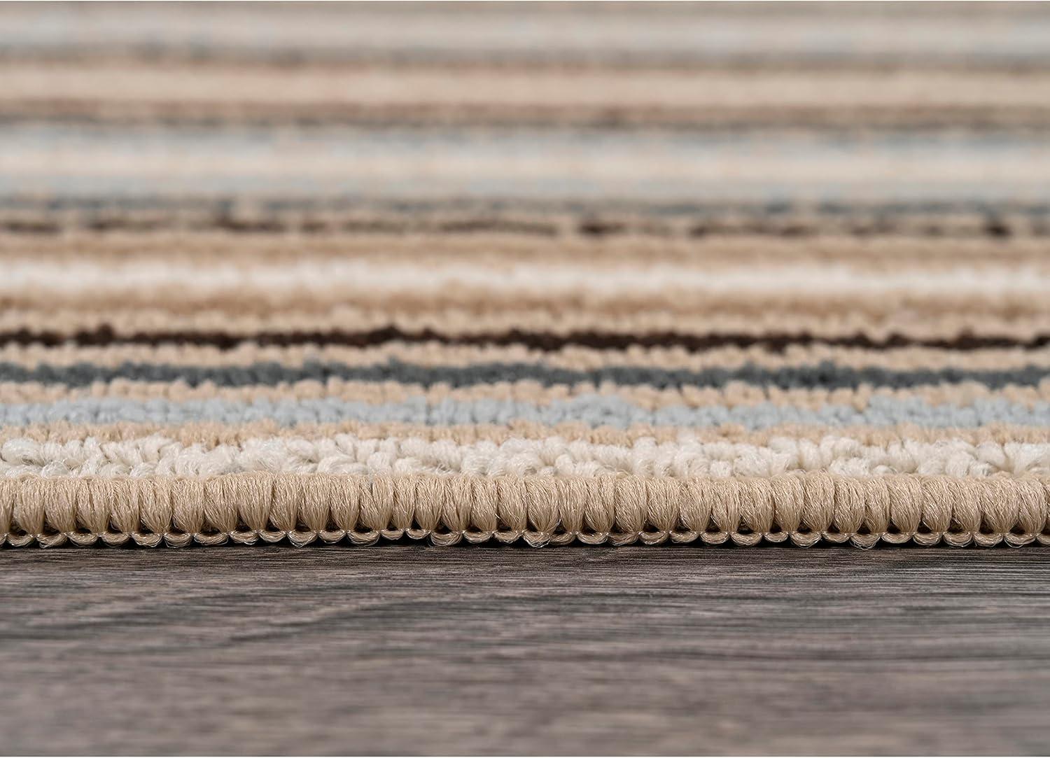 Nantucket Stripe Earth Tone Tufted Area Rug 3' x 5'