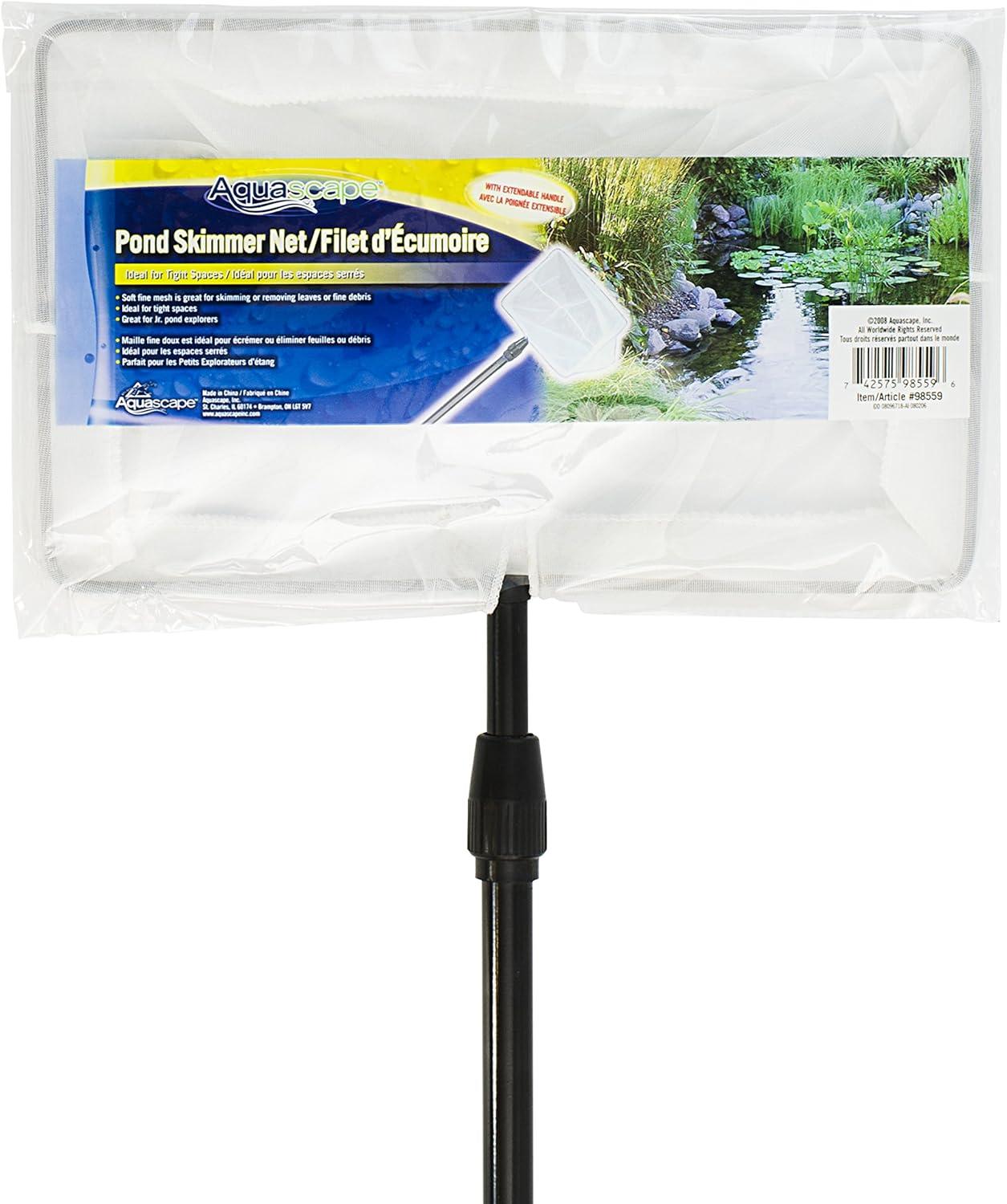 Aquascape 98559 12 in. x 7 in. Pond Skimmer Net with Extendable Handle