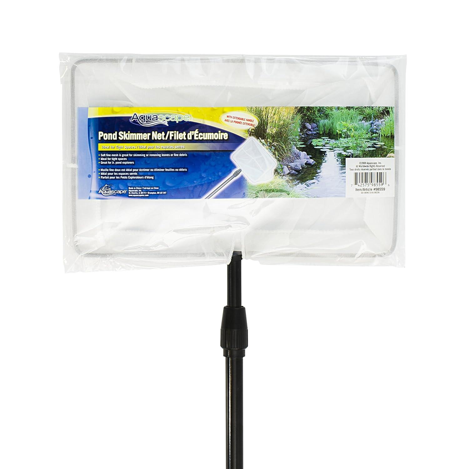 Aquascape 98559 12 in. x 7 in. Pond Skimmer Net with Extendable Handle