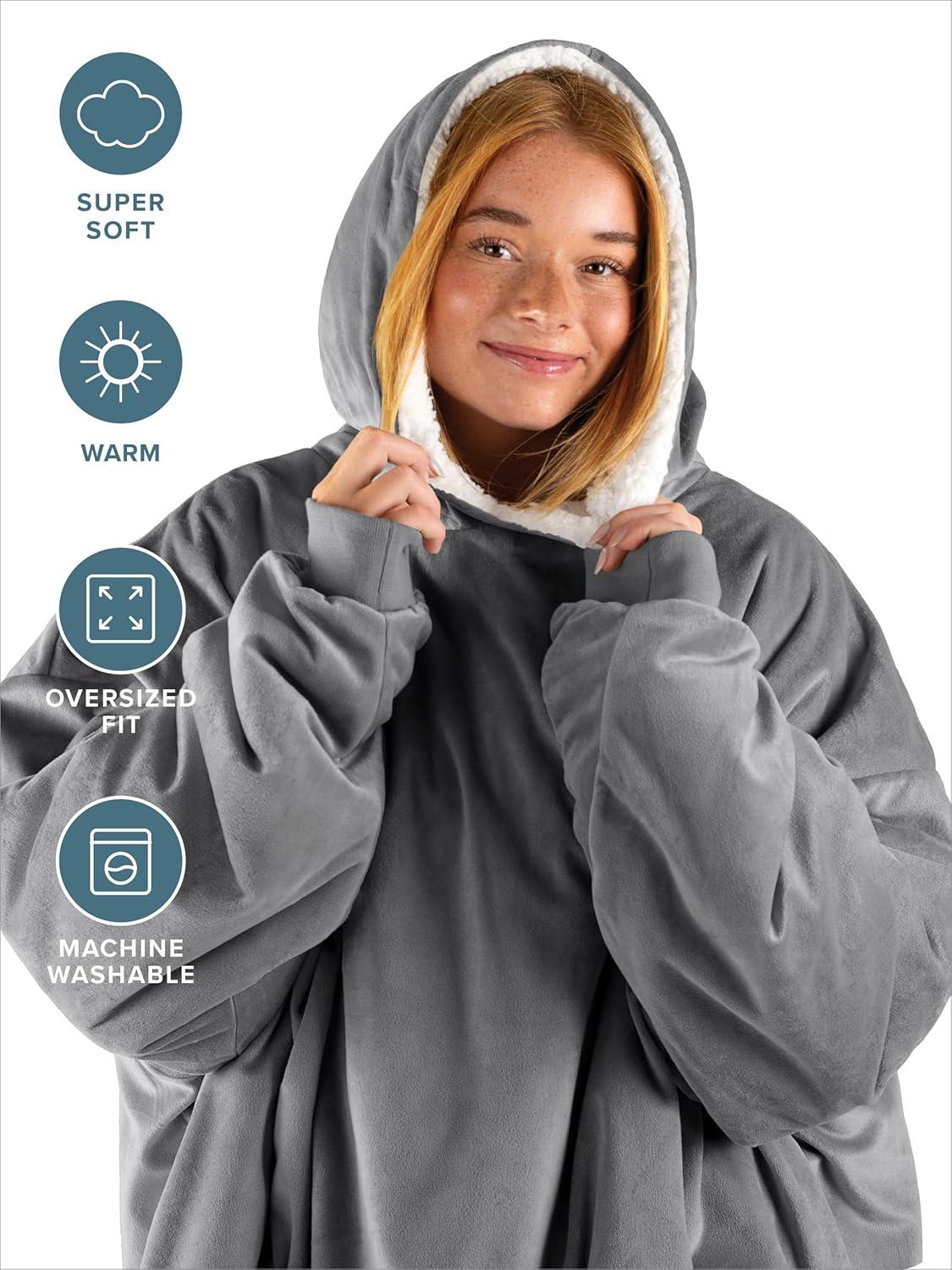 Wearable Hooded Sherpa Blanket