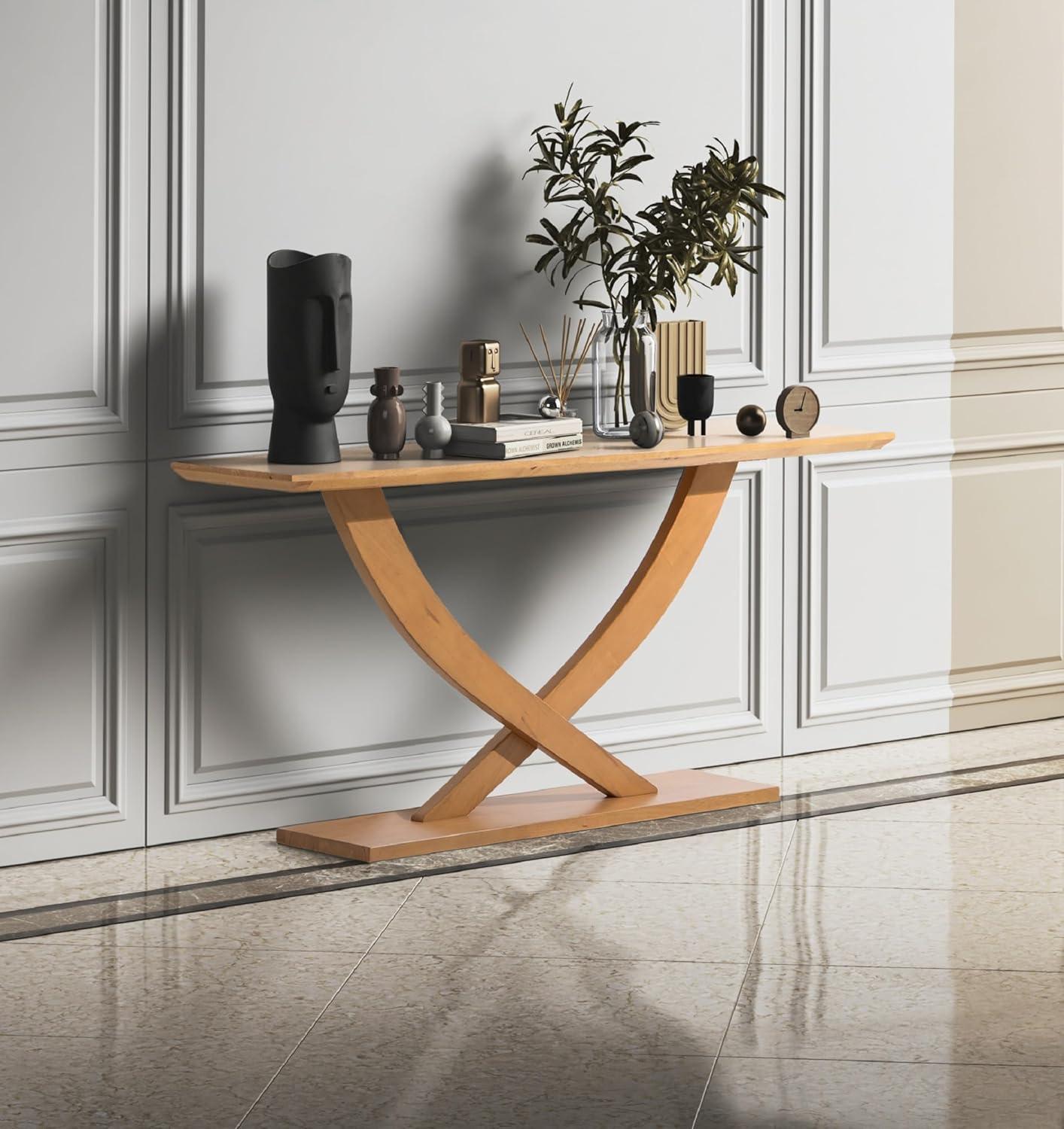 Rasmus Console Table Honeycomb - Boraam: Acacia Wood, Transitional Style, for Living Room & Hallway