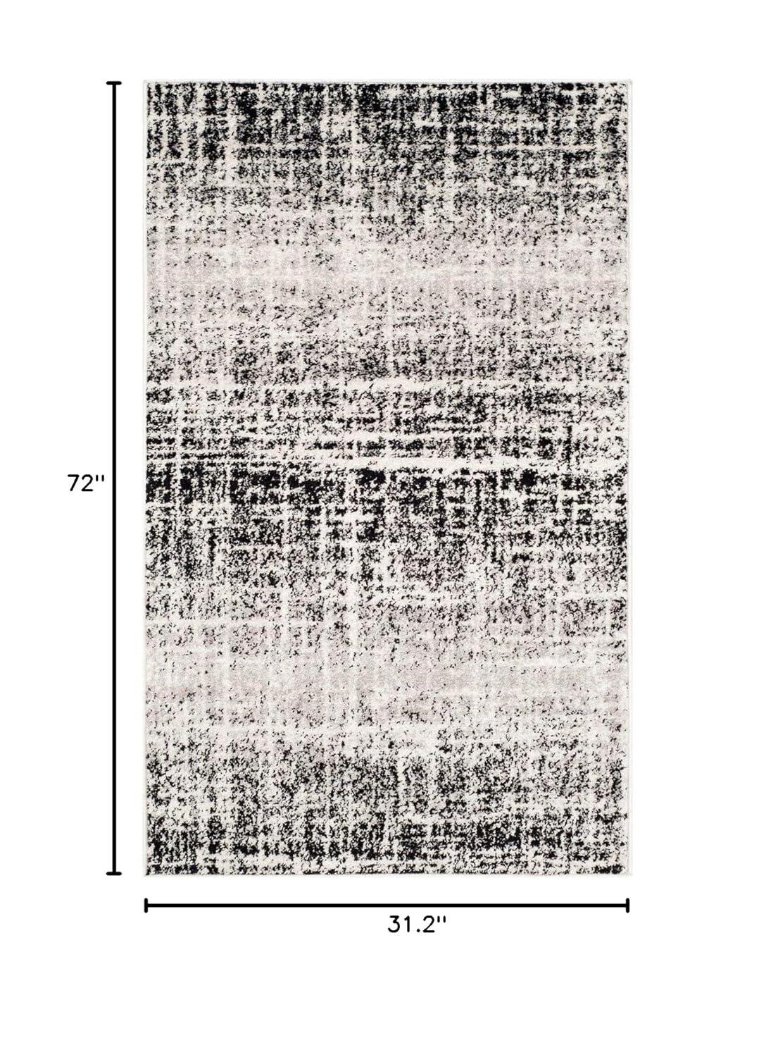 Adirondack ADR116 Machine Made Indoor Area Rug - Ivory/Black - 4'x4' - Safavieh