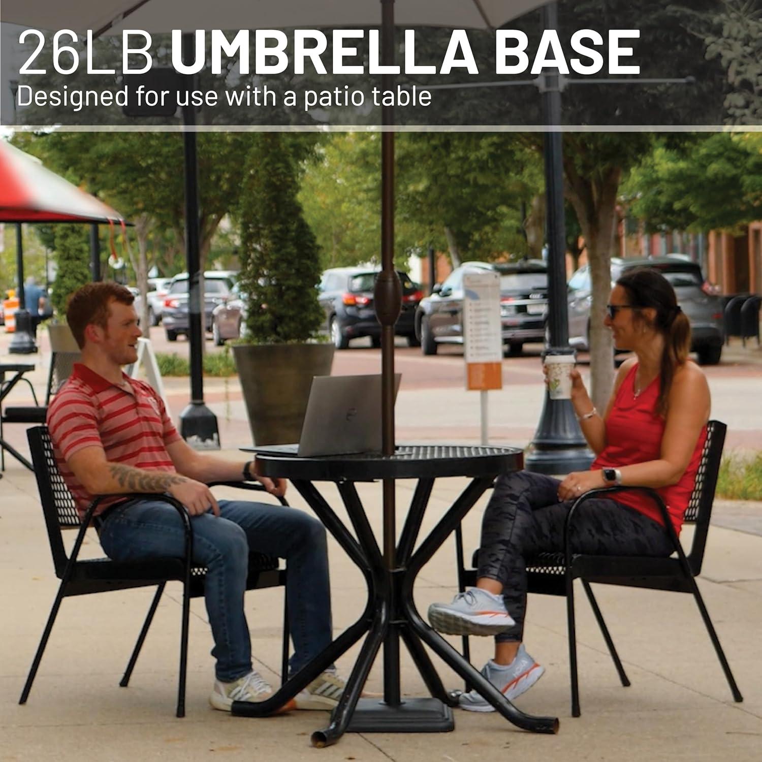 26 lb Black Plastic Patio Umbrella Base