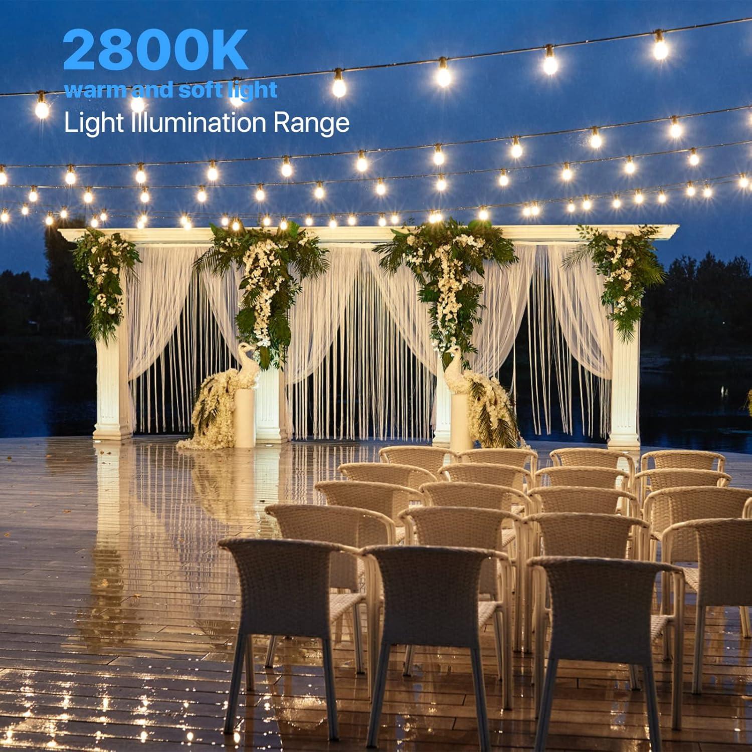 Warm White LED Outdoor Waterproof String Lights 6-Pack