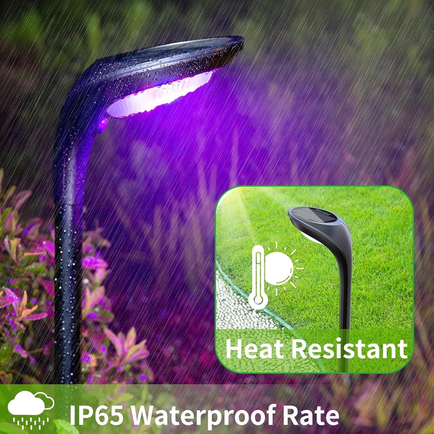 JSOT 4 Pack Solar Pathway Lights, Solar Garden Lights for Walkway, Driveway, Yard, White Light & Warm Light