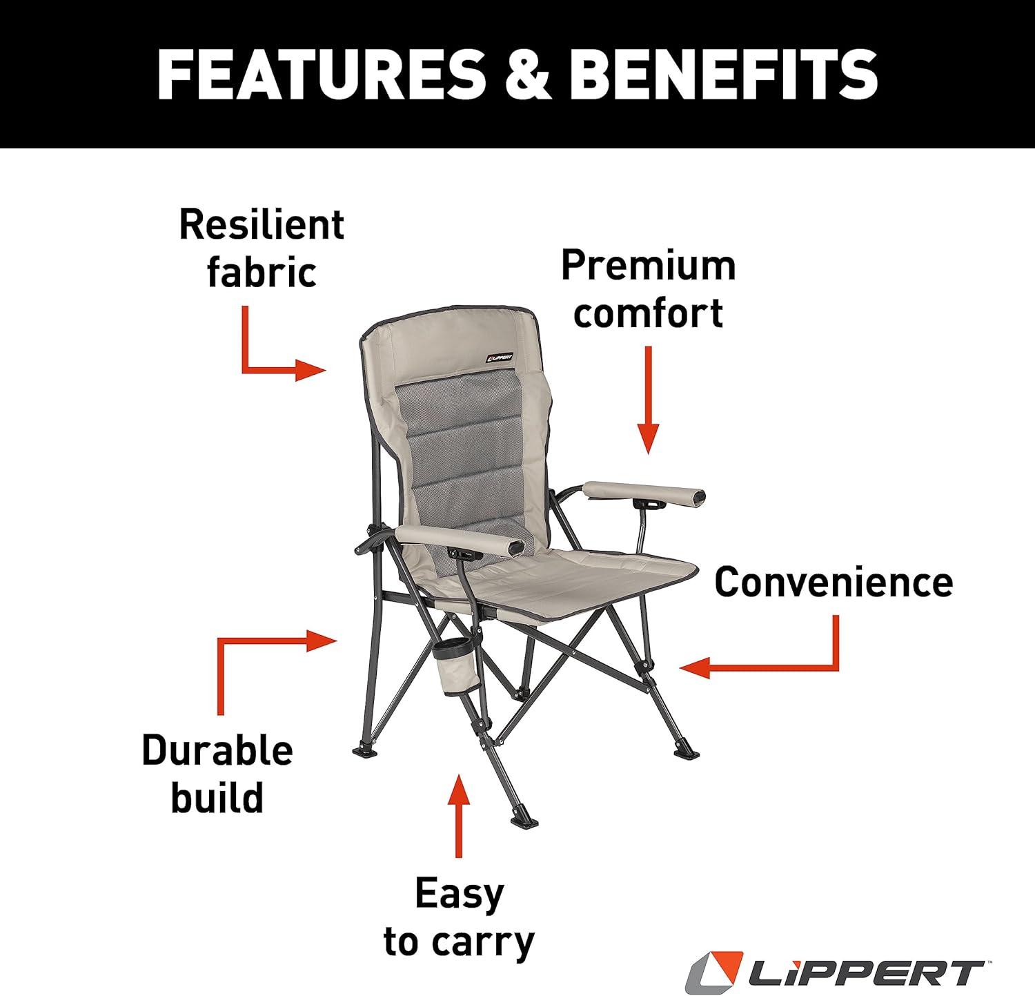 Lippert 2021123277 Scout Outdoor Folding Chair, Sand