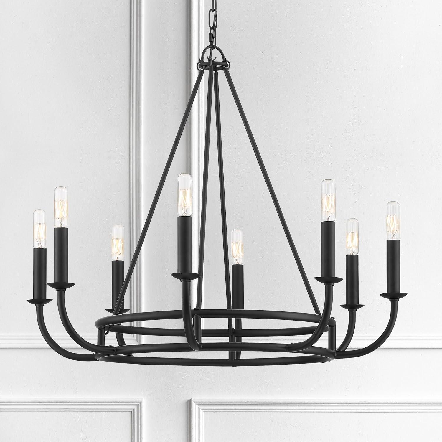 8 Light Chandelier-Matte Black Finish Bailey Street Home 49-Bel-4173355