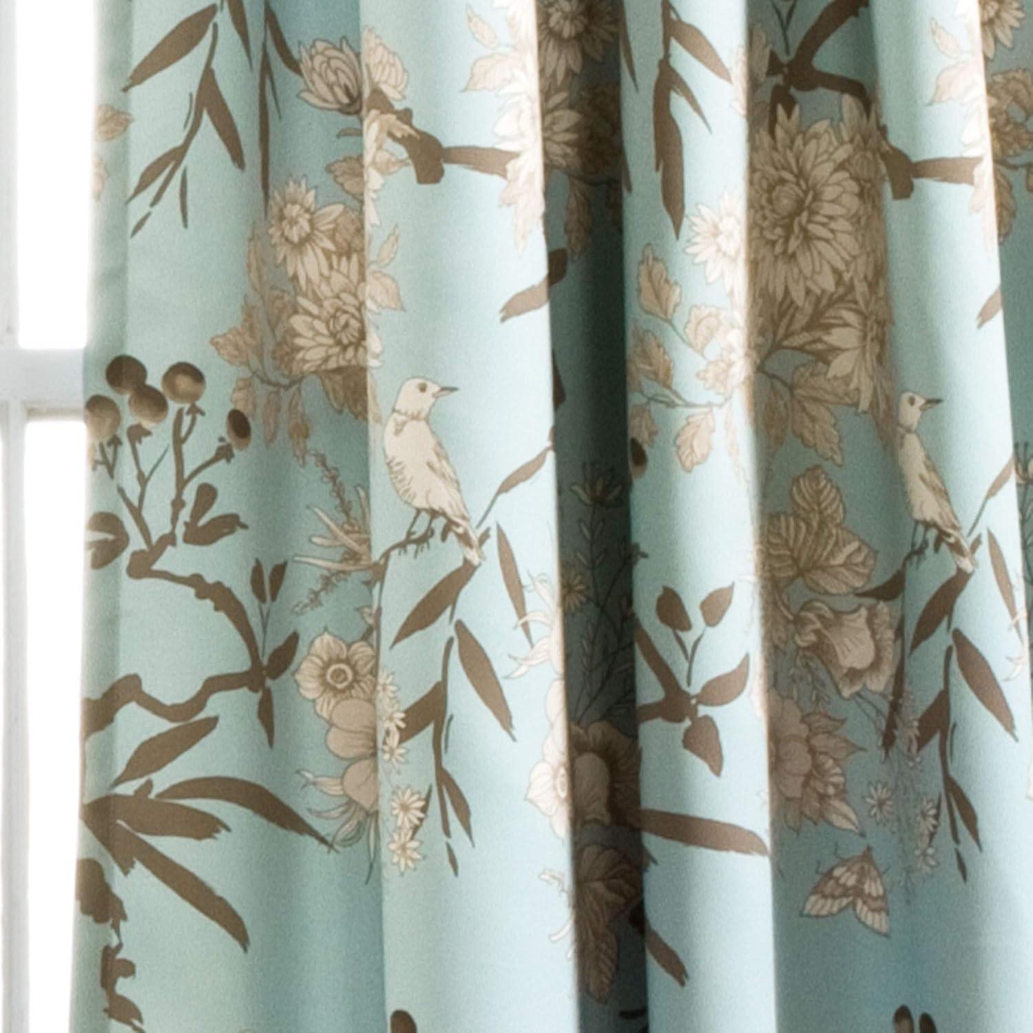 Botanical Garden Polyester Room Darkening Curtain Pair