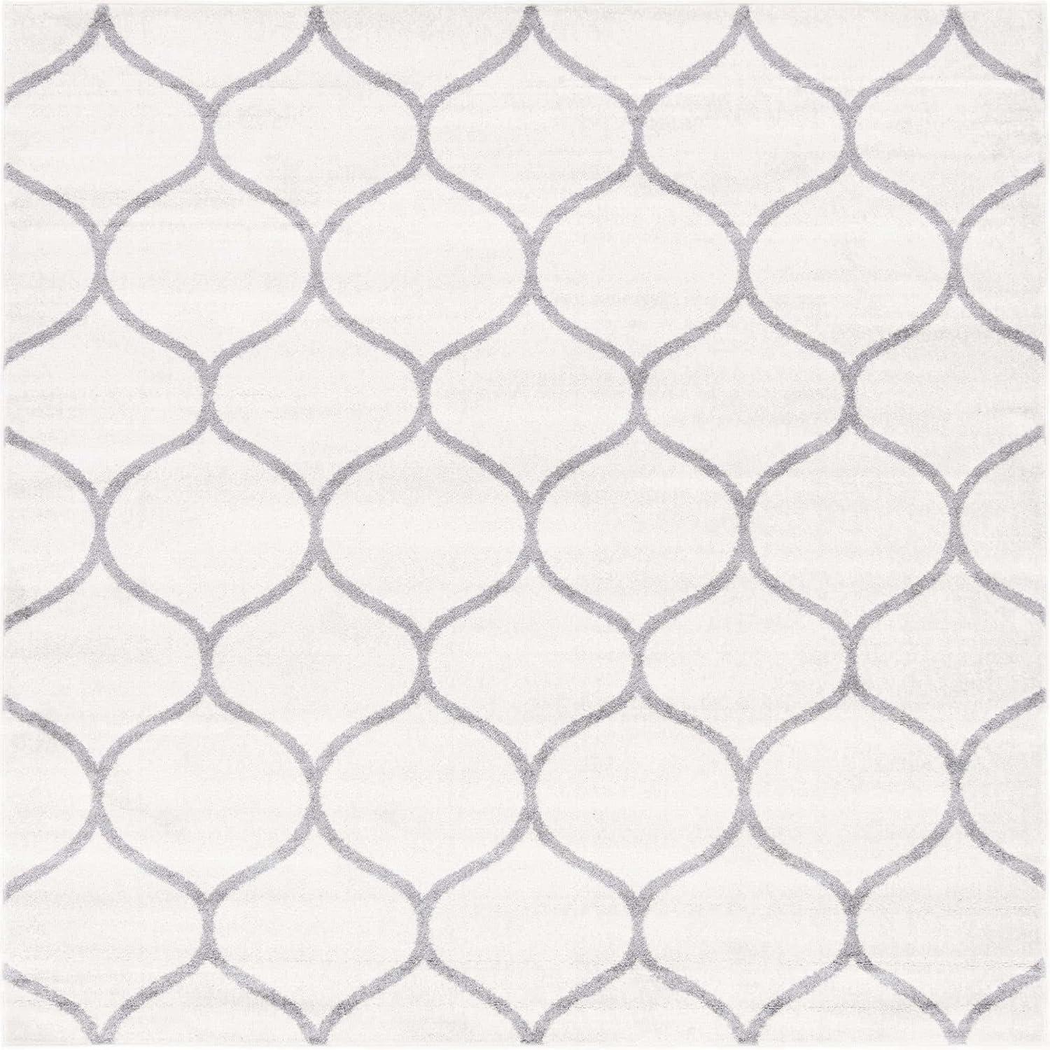 Unique Loom Trellis Frieze Rounded Area Rug