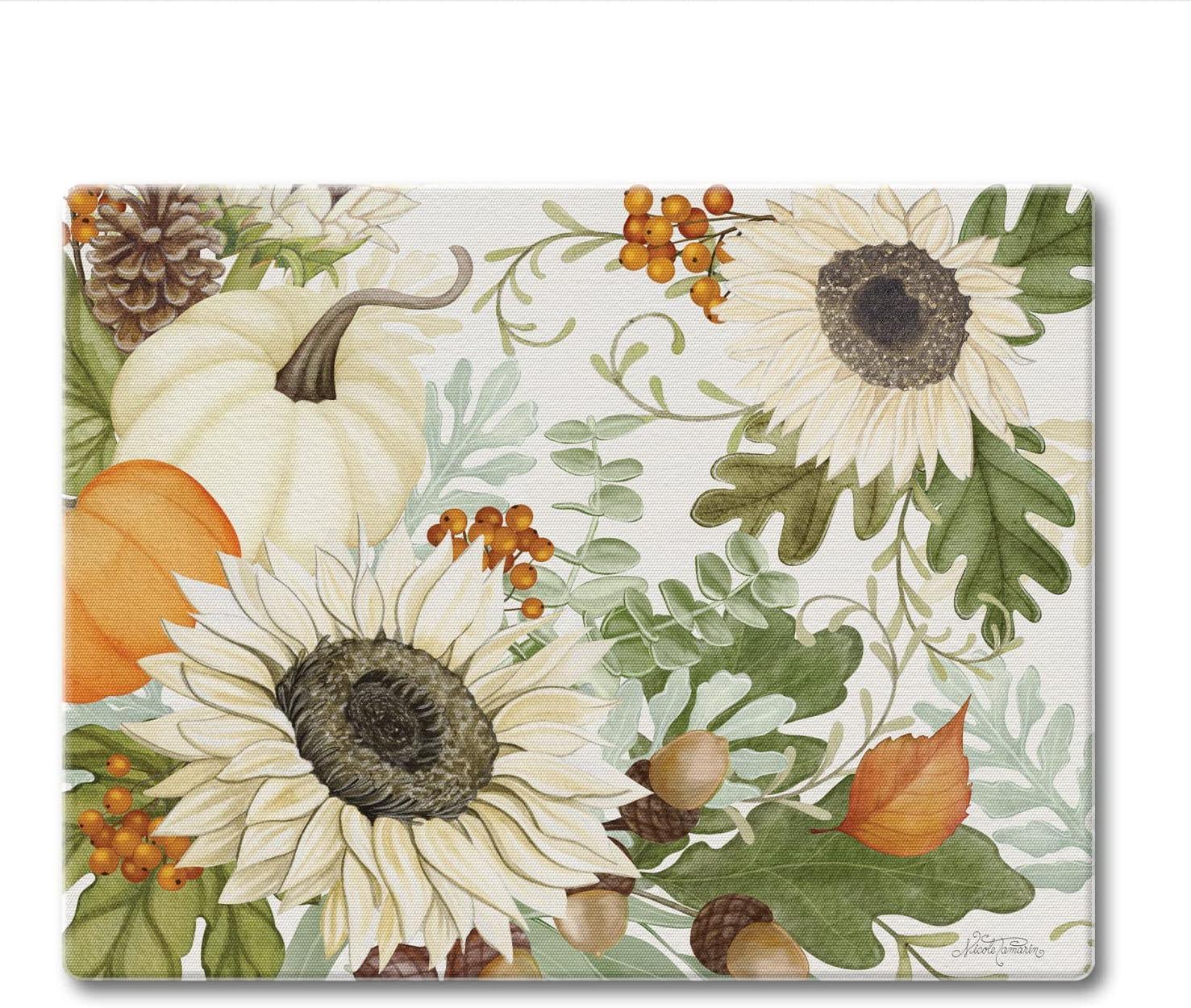 CounterArt Farmhouse Fall Tempered Glass Cutting Board