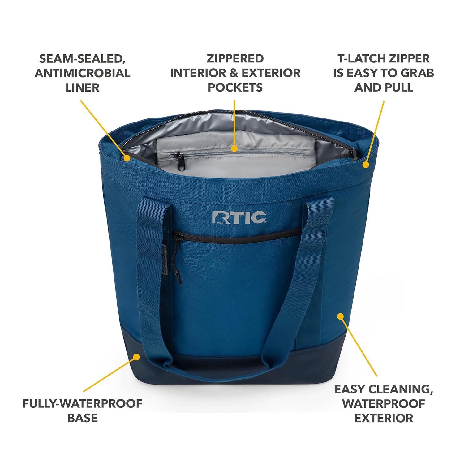 RTIC Everyday Insulated Slim Tote Bag, 15 Ltr Cooler Bag, Leak-Free Interior,  Navy