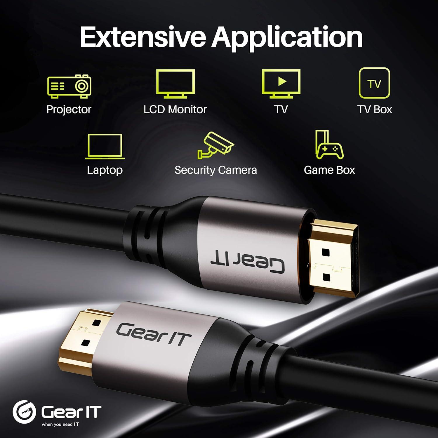 GearIT HDMI Cable CL3 In-Wall Rated (50ft / 15.2m) High-Speed HDMI 2.0b, 4K 60hz, 3D, ARC, HDCP 2.2, HDR, 18Gbps