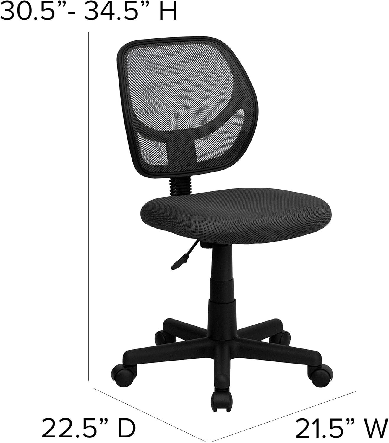 ErgoComfort 360 Swivel Mesh Task Chair with Lumbar Support, Gray and Black