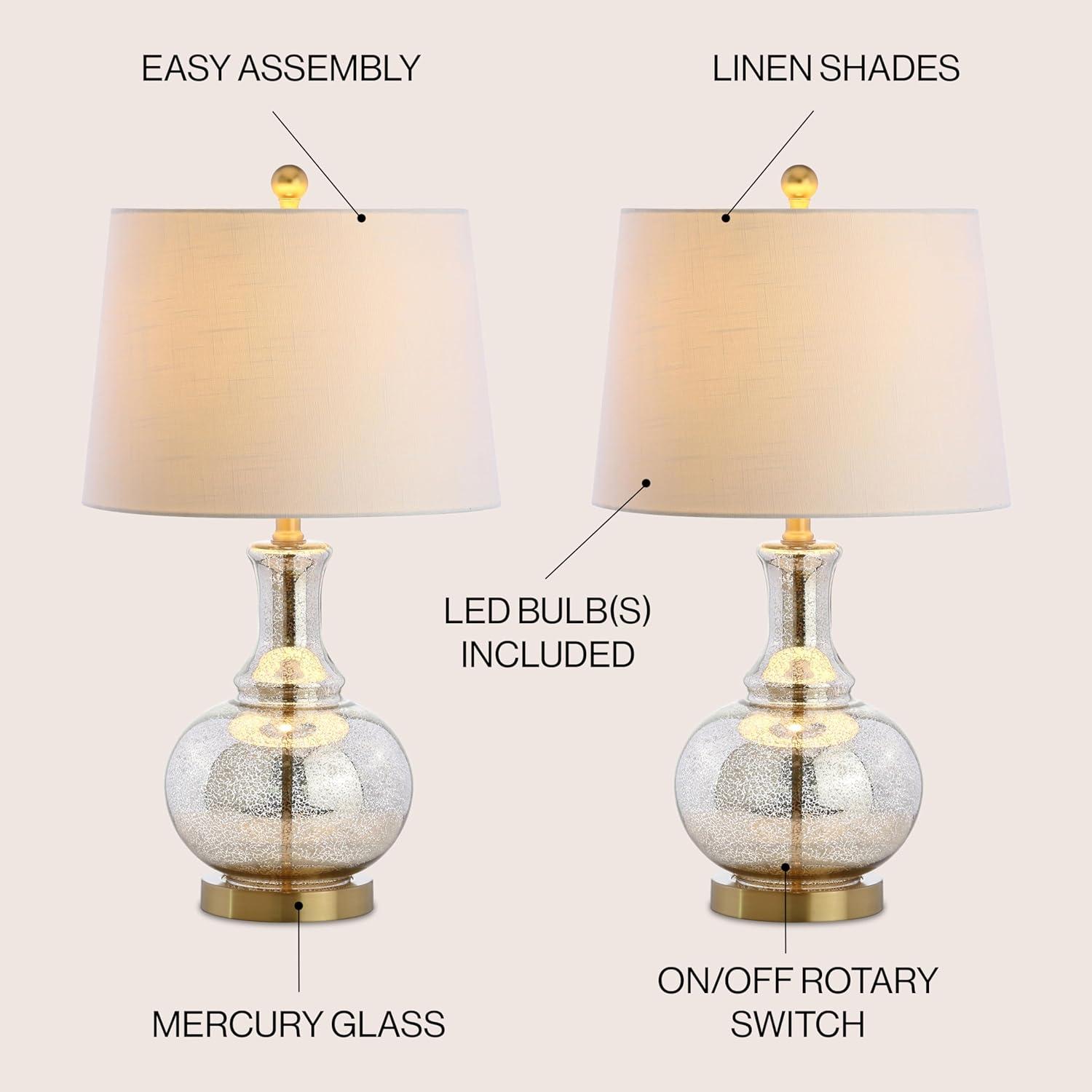 JONATHAN Y Lavelle Glass LED Table Lamp