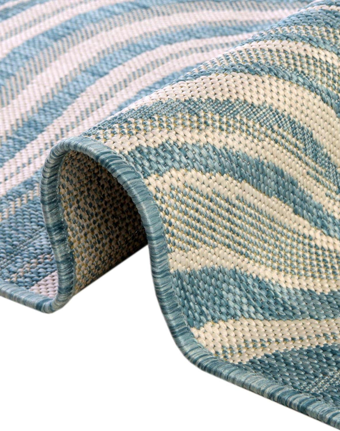 Unique Loom Outdoor Modern Pool Abstract Woven Area Rug