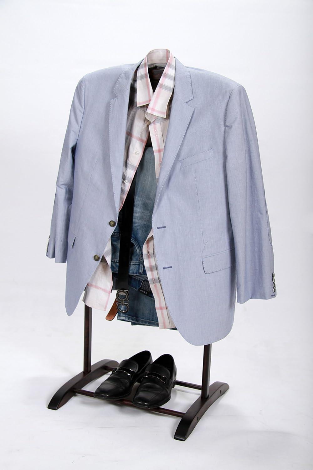 Deluxe Hardwood Clothes Valet Stand (Red Mahogany)