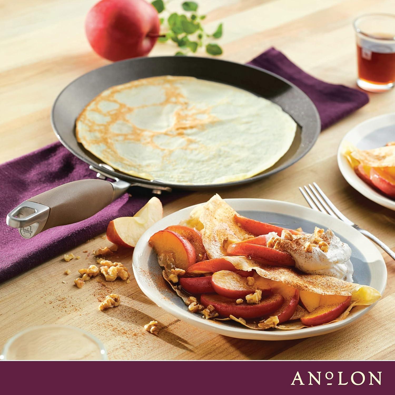 Anolon Advanced Home Hard Anodized Nonstick Crepe / Pancake Pan, 9.5 Inch