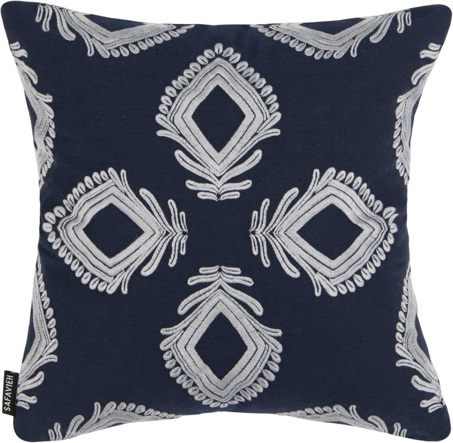 Blossom Pillow - Navy/Periwinkle - 16"X16" - Safavieh