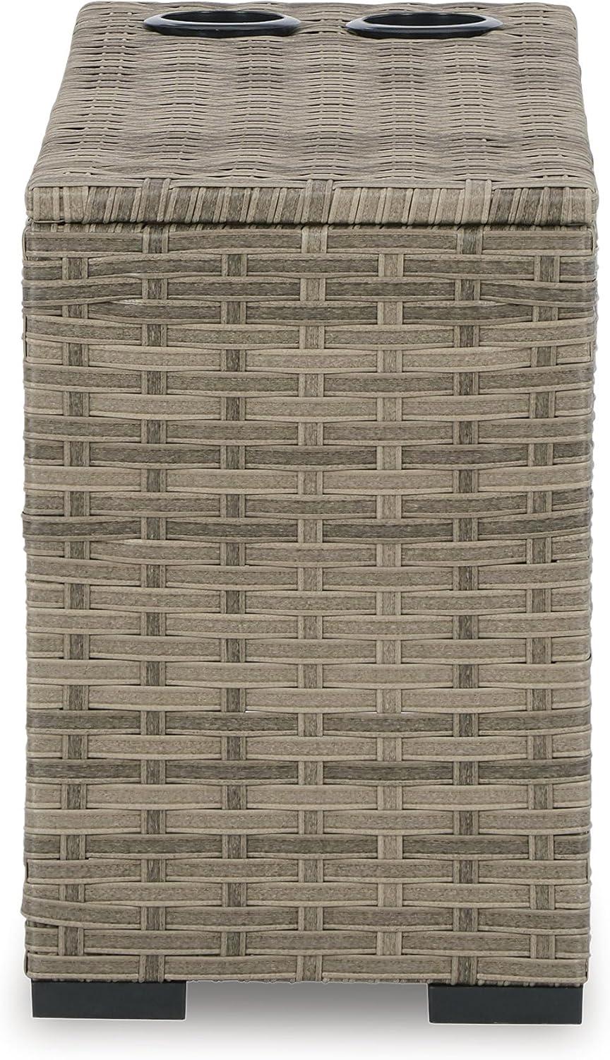 Signature Design by Ashley Contemporary Calworth Outdoor Console, Beige