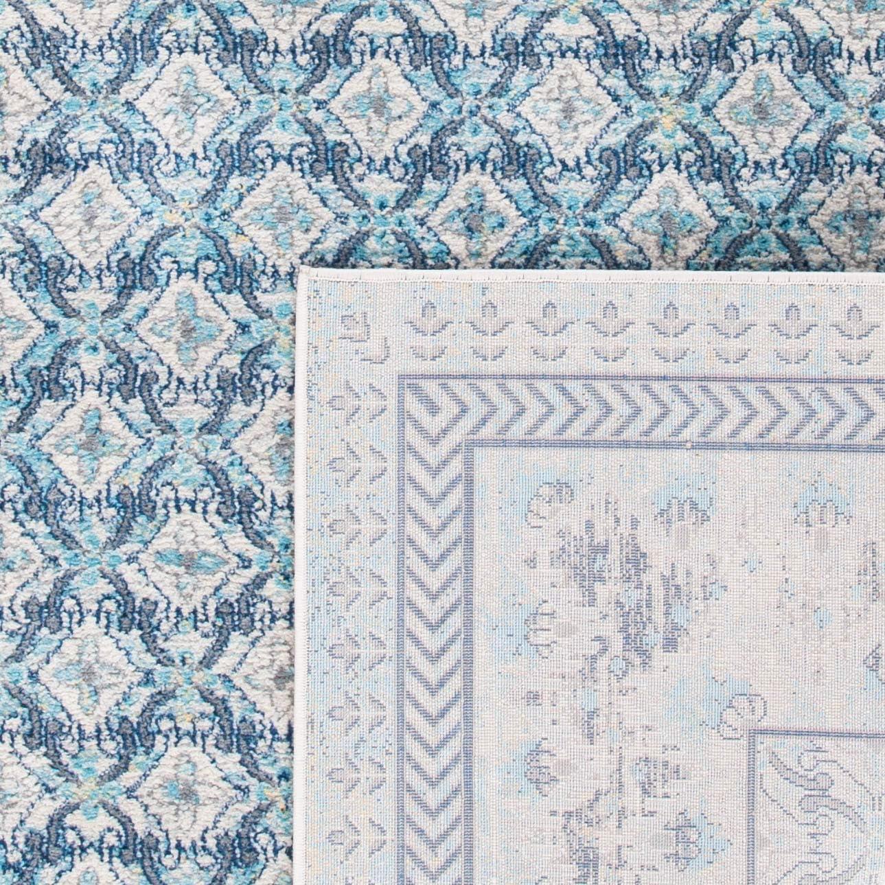 Brentwood BNT899 Power Loomed Indoor Area Rug - Ivory/Aqua - 8'x10' - Safavieh
