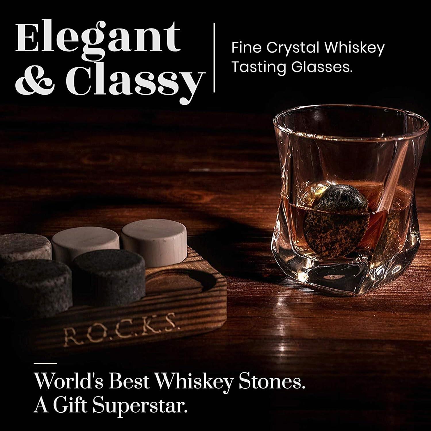 Whiskey Chilling Stones Gift Set Crystal Glasses