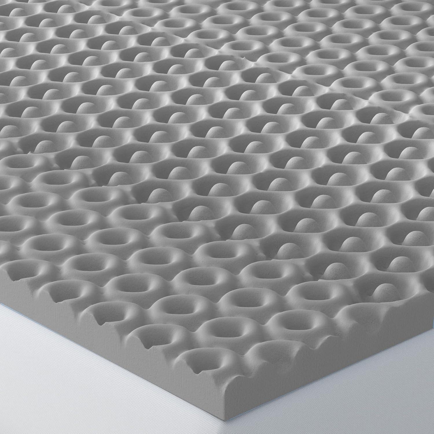 Vibe 2” Cool Pod Convoluted Gel Memory Foam Mattress Topper, Full