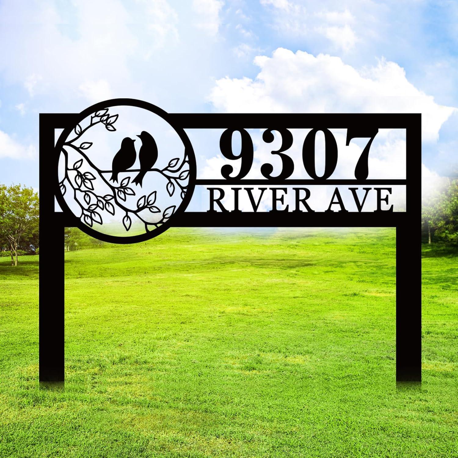 COBEKY Personalized Home Street Number Gate Fence Or Front Door Plaque | Realtor Closing Gift