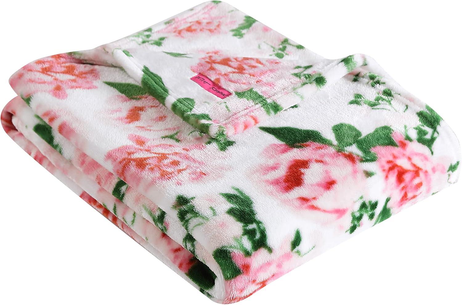 Blooming Roses Ultra-Soft Plush Fleece Throw 50 x 70