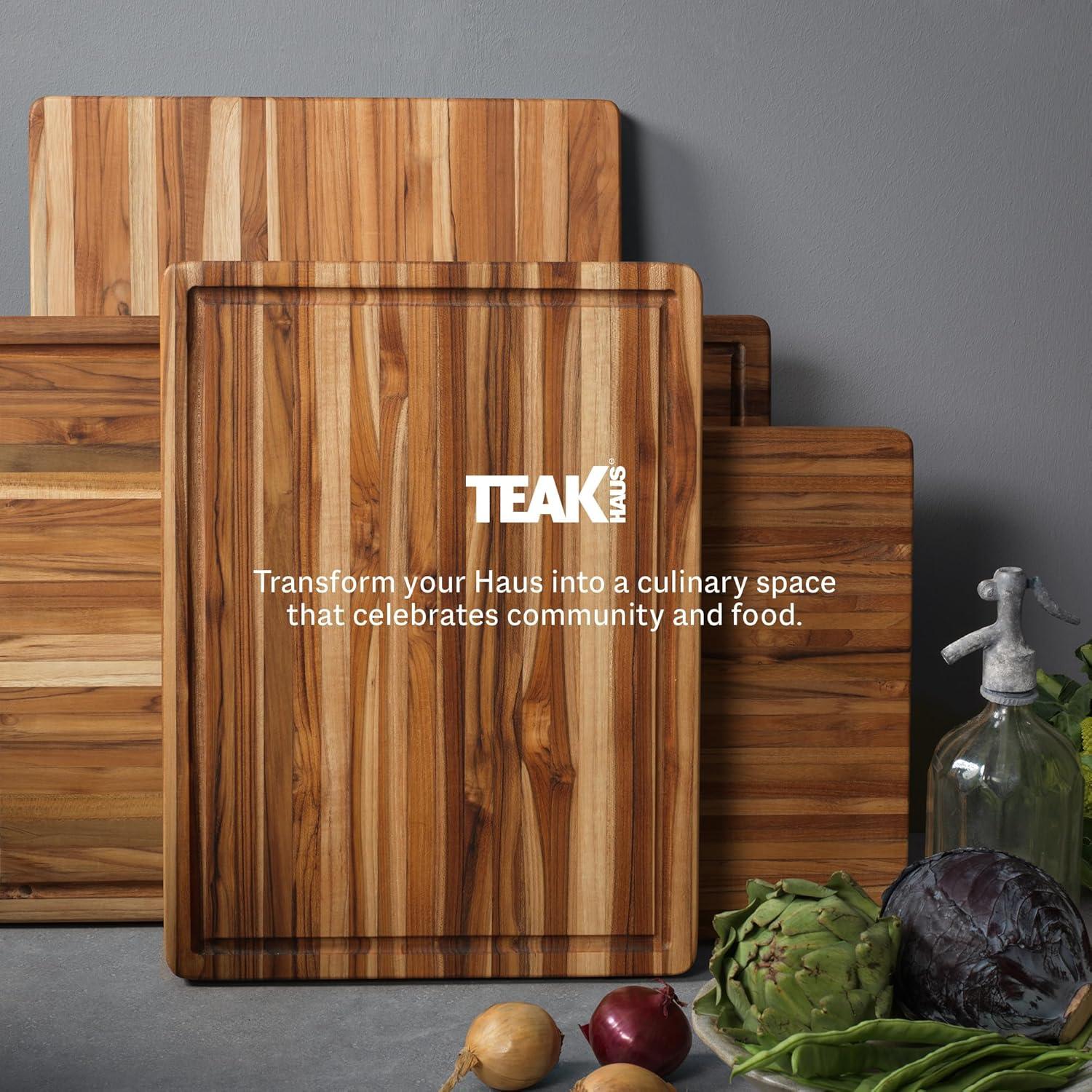 Teak Rectangular Cutting Board with Juice Groove