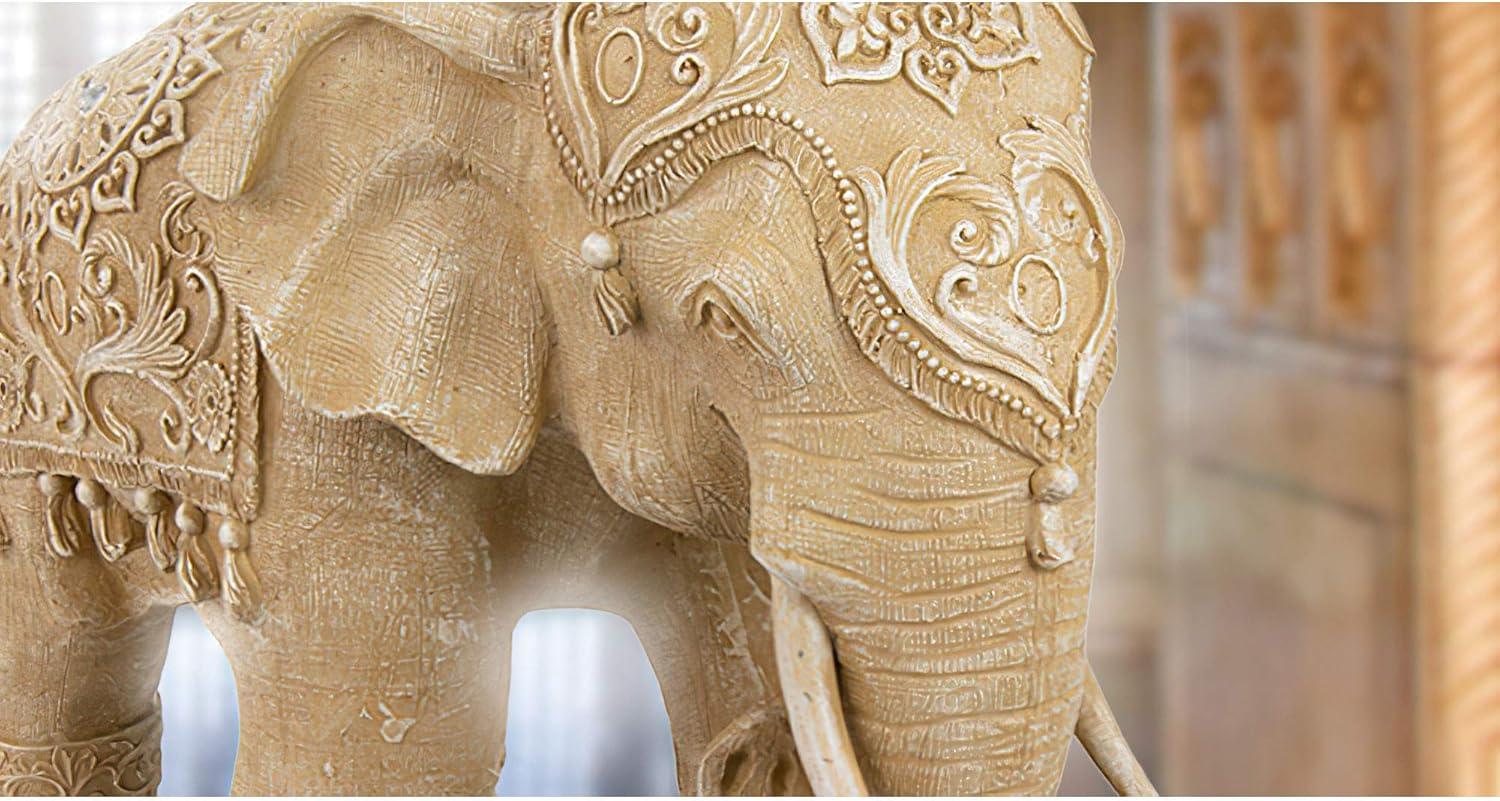 Oriental Furniture 20" Ivory Elephant Statue