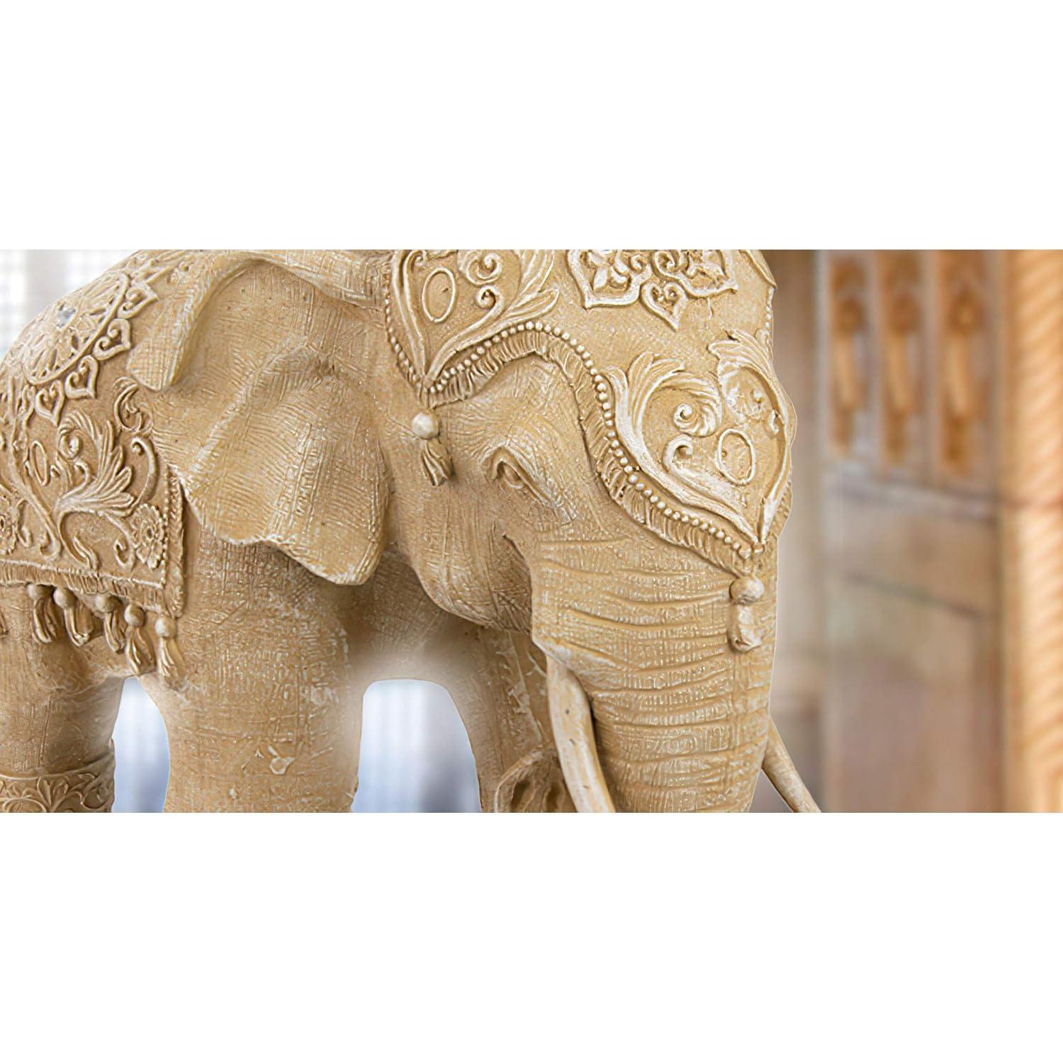 Oriental Furniture 20" Ivory Elephant Statue