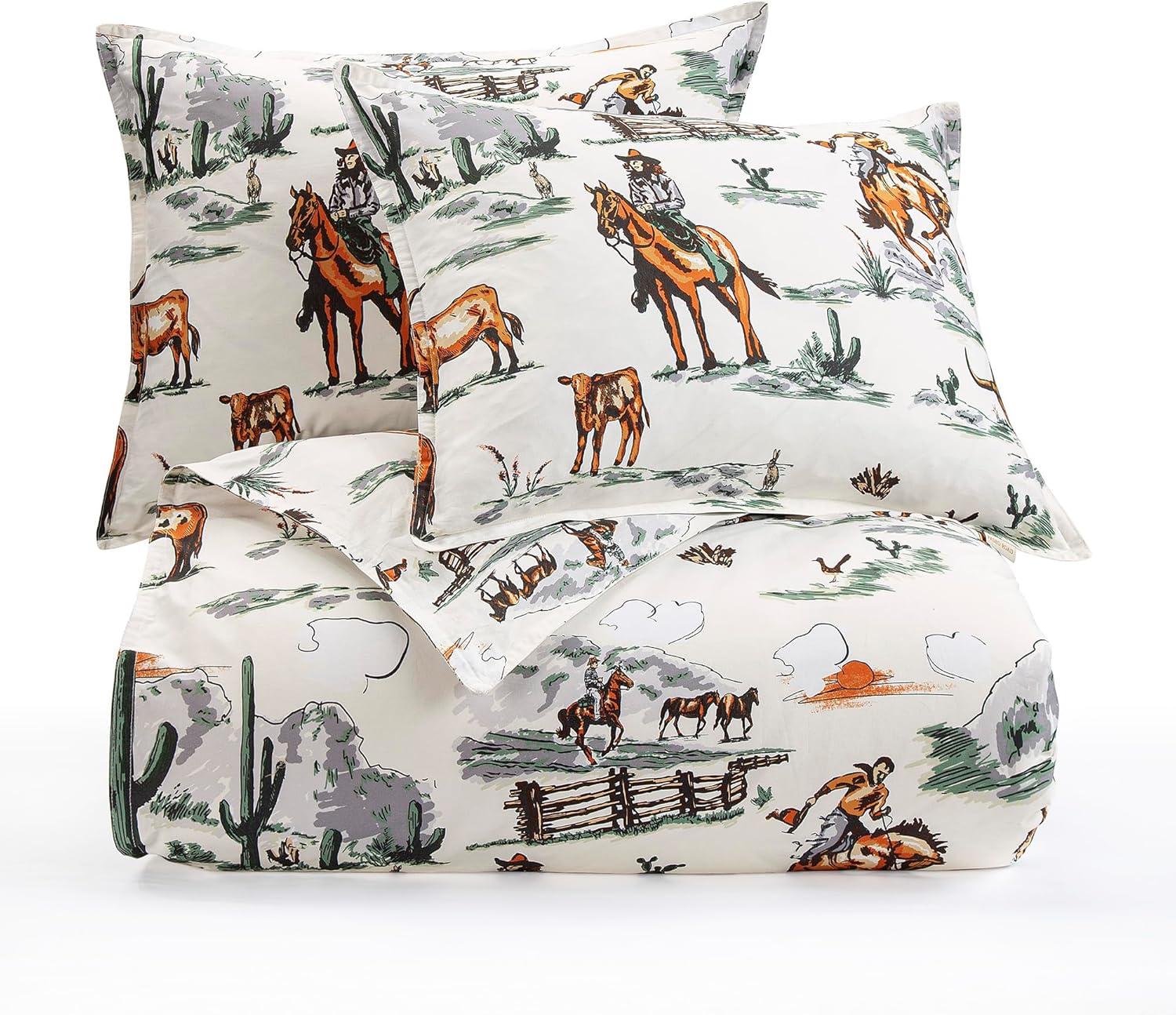 Paseo Road by HiEnd Accents Ranch Life Duffle Bag Animal Print Cotton Western Rustic Duvet Cover Set