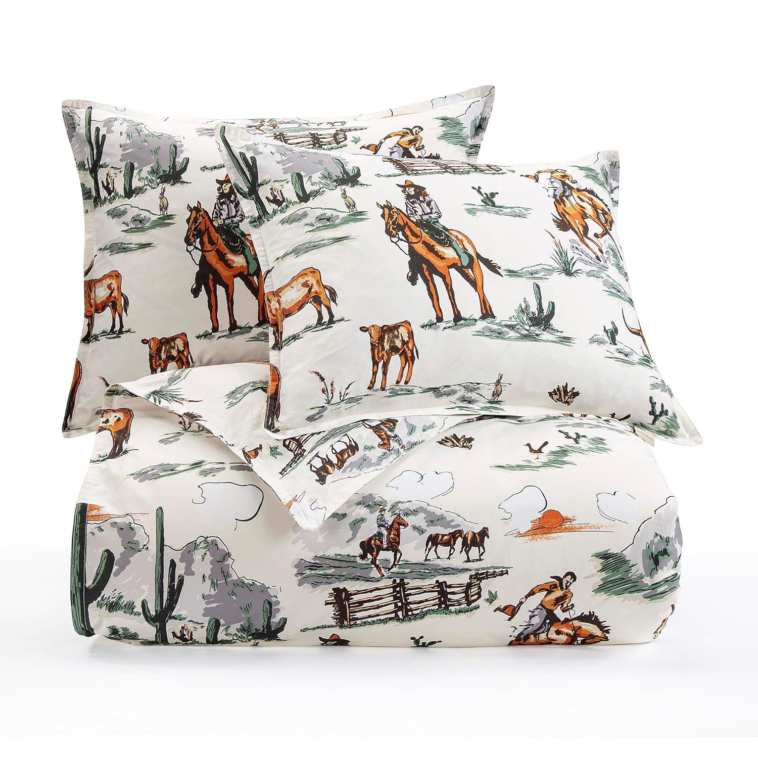 Paseo Road by HiEnd Accents Ranch Life Duffle Bag Animal Print Cotton Western Rustic Duvet Cover Set