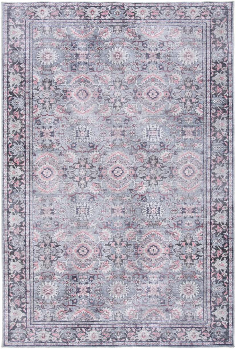 Serapi Gray and Pink Hand-Knotted Washable Area Rug